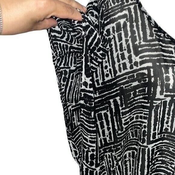 Torrid Size 3 Black White Sheer High Low Blouse Plus Size 3X Tunic Top - Picture 2 of 5